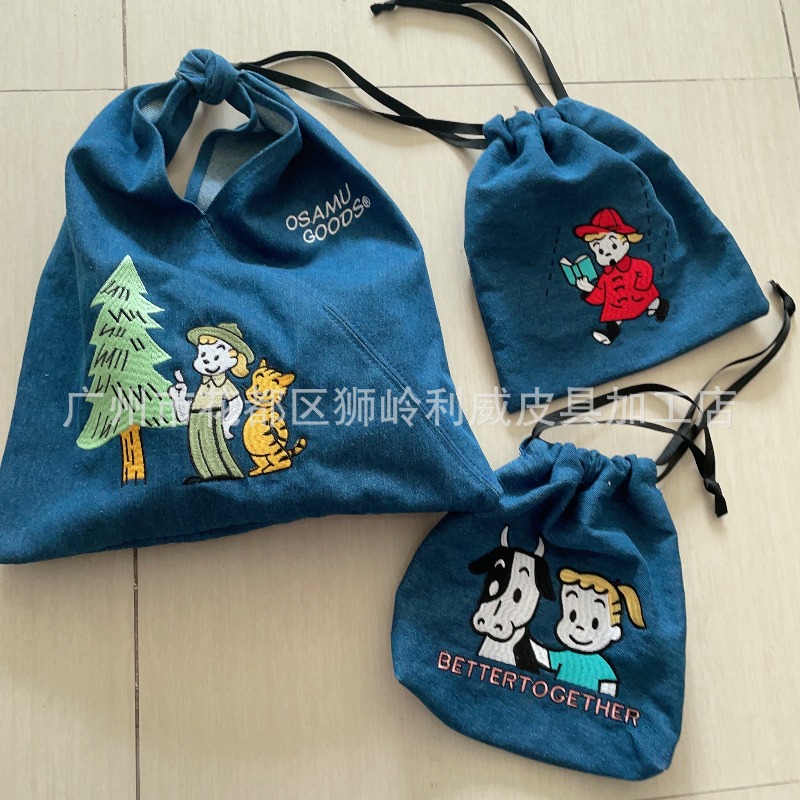 Women Bags Gift - สินค้า OSAMU สุดฮิต ซีรีส์กระเป๋าถือแฟชั่นปักลายการ์ตูนน่ารัก กระเป๋าถือเดนิมลำลอง ของขวัญวันเกิดสำหรับผู้หญิง