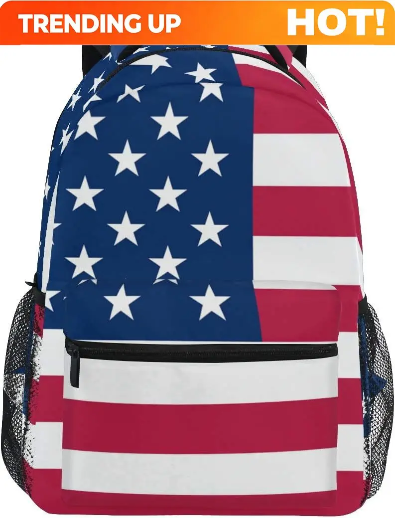 Women Bags Usa - กระเป๋าแบบกำหนดเอง กระเป๋าลายธงชาติอเมริกา กระเป๋าเป้สะพายหลังสำหรับผู้ชายและผู้หญิง กระเป๋าแฟชั่นสำหรับใช้งานประจำวัน กระเป๋าเป้ความจุขนาดใหญ่ กระเป๋าสะพายหลังน้ำหนักเบาสำหรับการเดินทาง