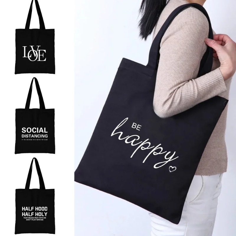 Women Bags Office - กระเป๋าถือสะพายไหล่ลายแมวสีส้มการ์ตูนน่ารัก สีดำ ความจุมาก เหมาะสำหรับทำงาน วันหยุด ช้อปปิ้ง