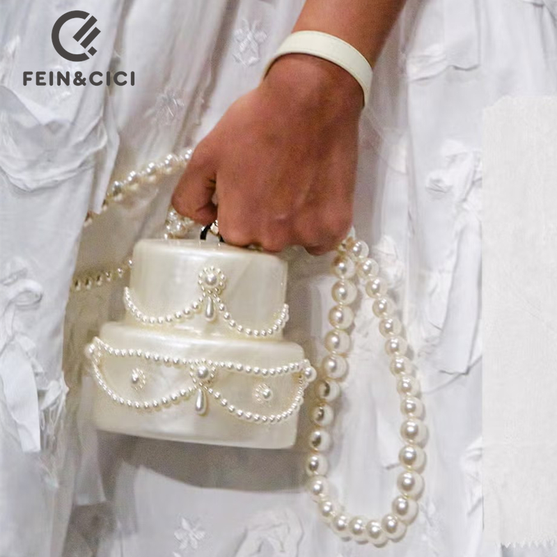 Clutch Bag Evening - เค้กรูปร่างกระเป๋าคลัทช์อะคริลิคสีมุกชุดราตรีกระเป๋าสตางค์กระเป๋าลูกปัดกล่องกระเป๋าถือ