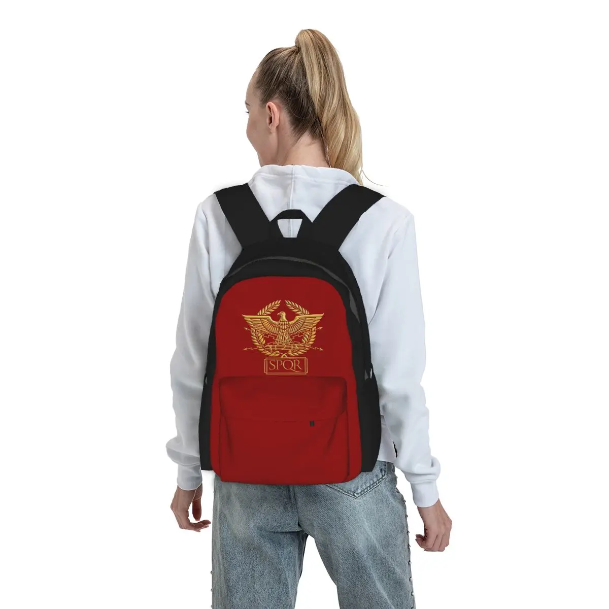 Women Bags Rome - โรม SPQR กระเป๋าเป้สะพายหลังโรมัน กระเป๋าหนังสือนักเรียน กระเป๋านักเรียนเด็ก กระเป๋าสะพายแล็ปท็อปสำหรับผู้ชายผู้หญิง