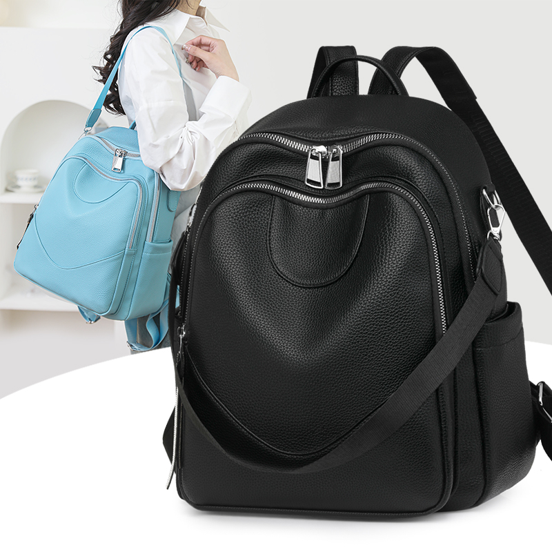 Women Bags Ru - แฟชั่นผู้หญิงขนาดใหญ่หนังกระเป๋าเป้สะพายหลังหญิงคุณภาพสูง Rucksack Multi-Functional LADIES กระเป๋าสะพายเดินทาง Sac