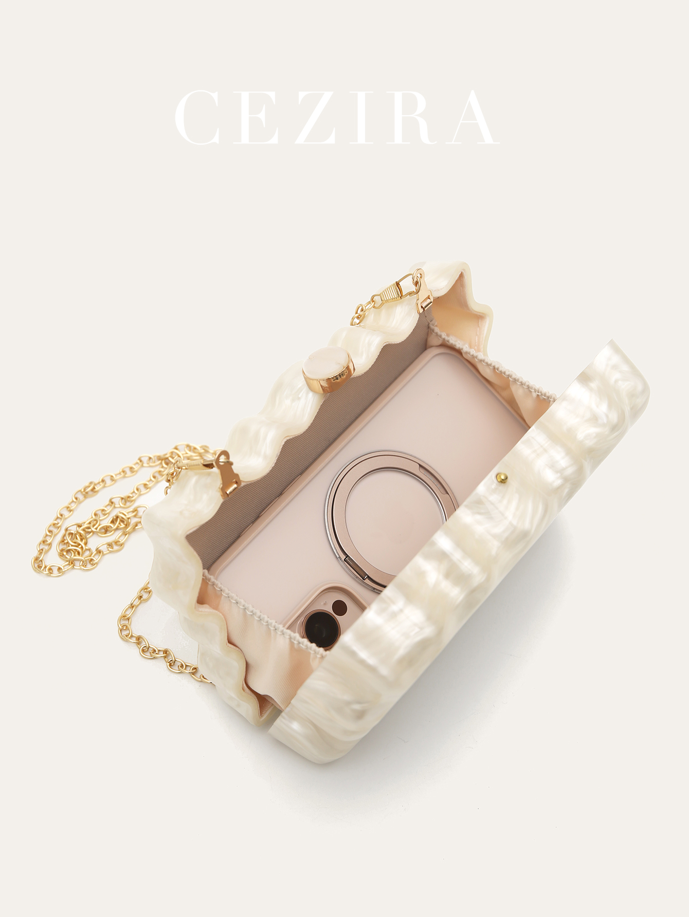ผู้หญิงหรูหราElegant Pearlized - Clutch Bag Evening บทวิจารณ์และราคา