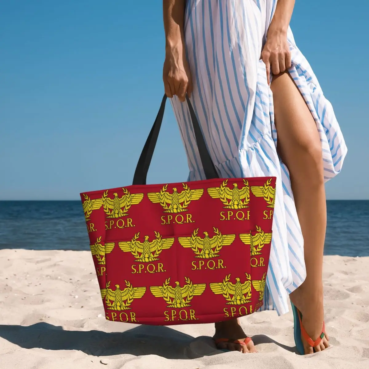 โรม SPQR กระเป๋าโท้ทชายหาดโรมั - Women Bags Rome บทวิจารณ์และราคา
