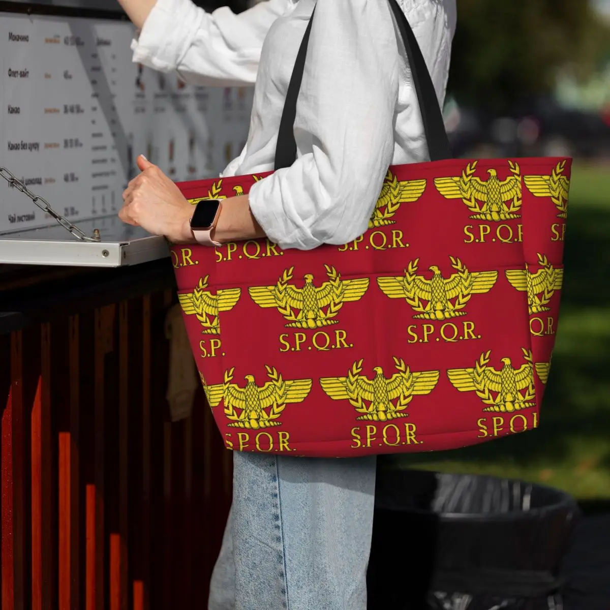 โรม SPQR กระเป๋าโท้ทชายหาดโรมั - Women Bags Rome บทวิจารณ์และราคา