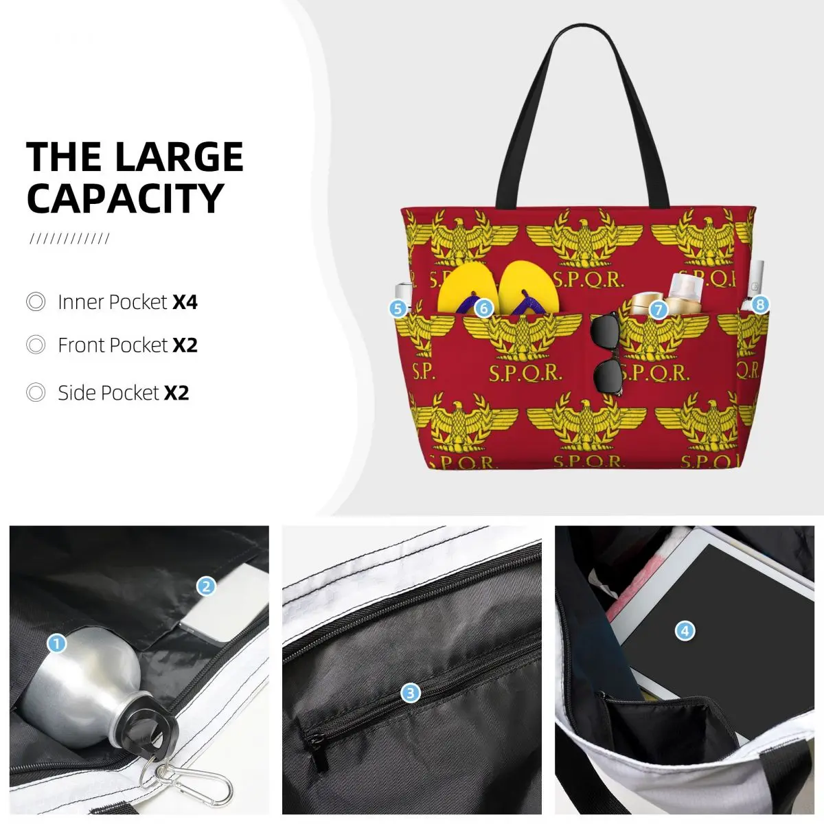โรม SPQR กระเป๋าโท้ทชายหาดโรมั - Women Bags Rome บทวิจารณ์และราคา