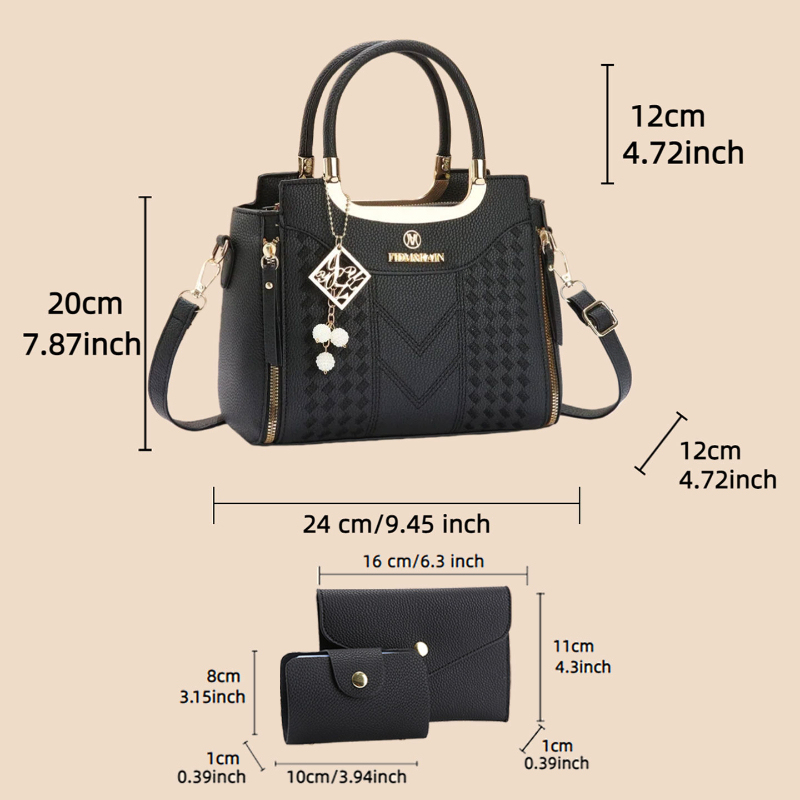 ชุดกระเป๋าถือ 3 ชิ้น ทำจากหนัง - Women Bags Gift บทวิจารณ์และราคา