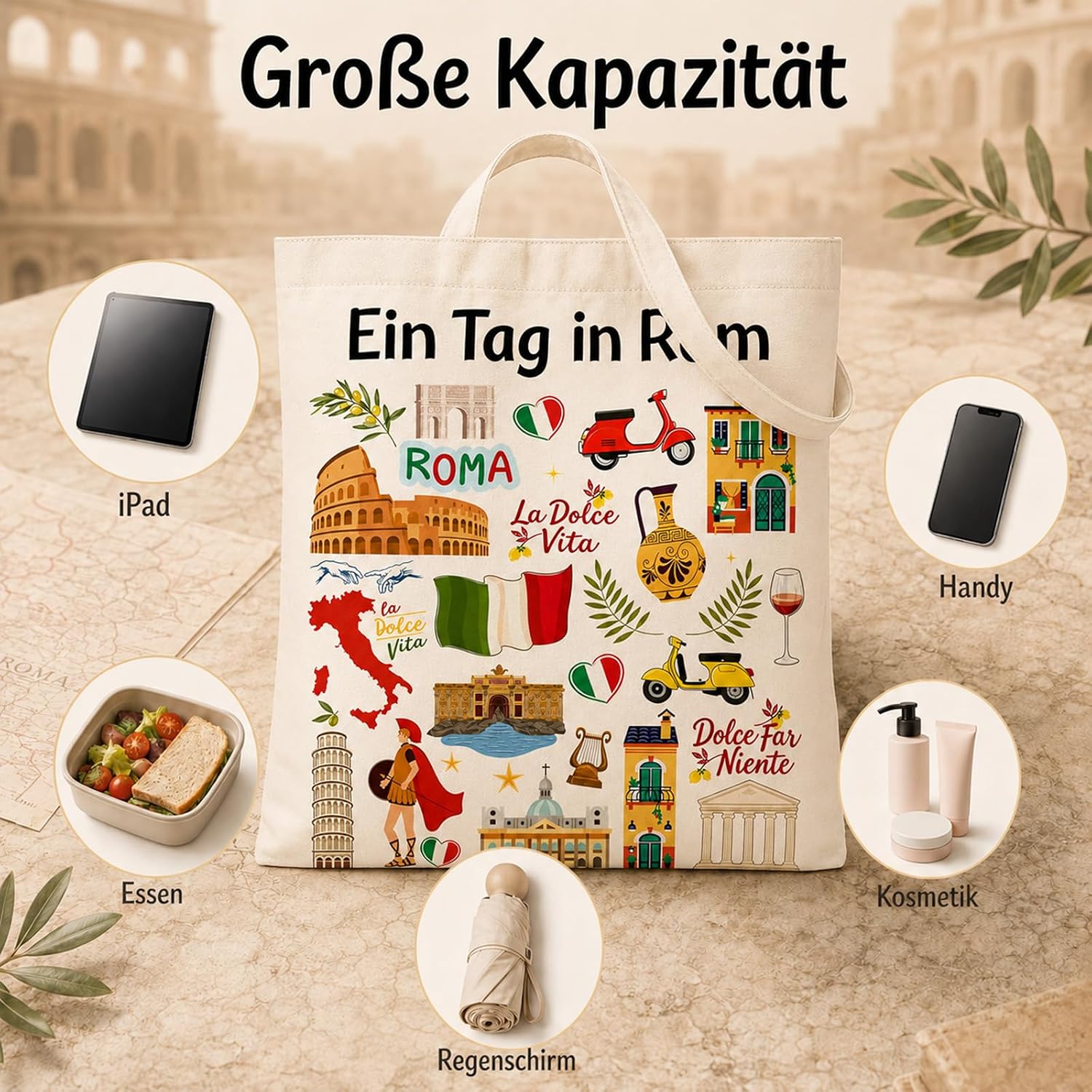 กระเป๋าผ้าแคนวาสเป็นมิตรต่อสิ่ - Women Bags Rome บทวิจารณ์และราคา