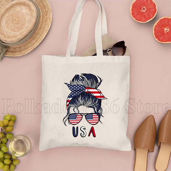 กระเป๋าผ้าแคนวาสลายธงชาติอเมริ - Women Bags Usa บทวิจารณ์และราคา
