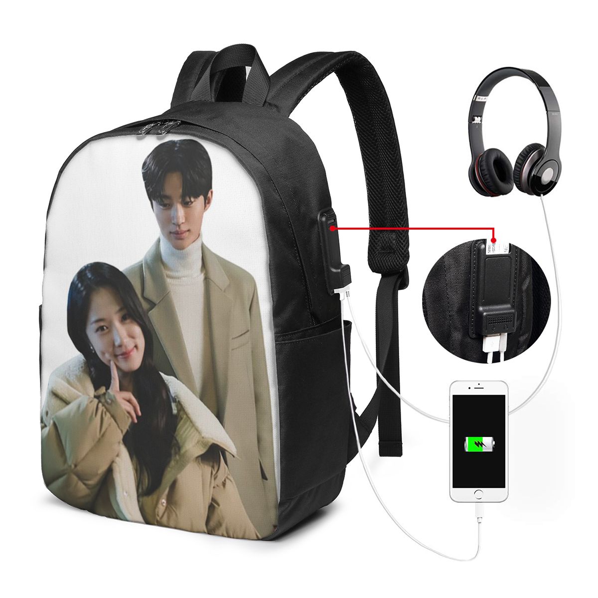 กระเป๋าเป้สะพายหลังลายแฟนอาร์ต - Women'S Bags บทวิจารณ์และราคา