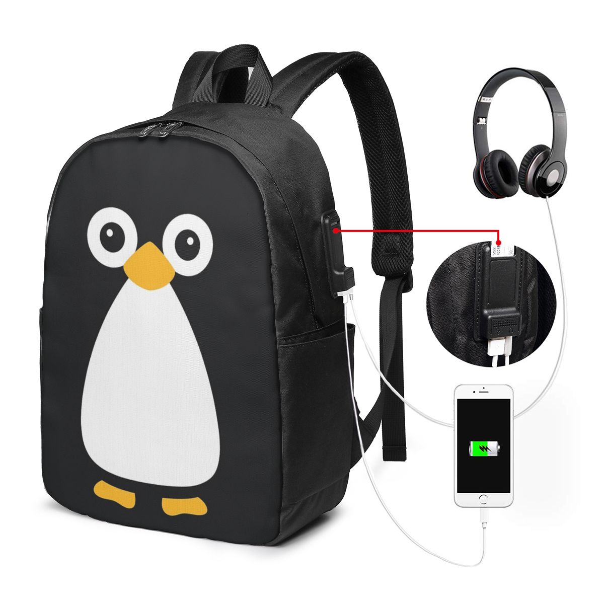 กระเป๋าเป้สะพายหลังลายเพนกวินน - Women'S Bags บทวิจารณ์และราคา